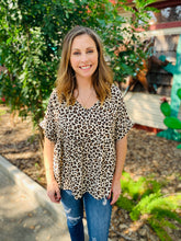 Load image into Gallery viewer, Cheetah V Neck Flowy Top
