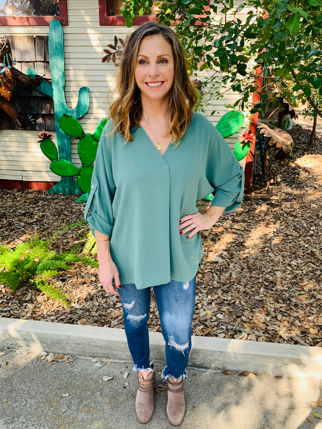 Sage Dressy Top
