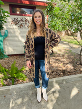Load image into Gallery viewer, Animal Print Fuzzy long Cardigan
