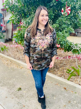 Load image into Gallery viewer, Camo Blush Embroidered Top
