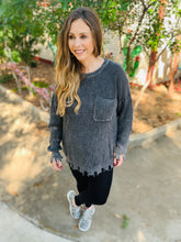 Load image into Gallery viewer, Charcoal Cable Knit Sweater
