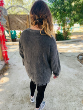 Load image into Gallery viewer, Charcoal Cable Knit Sweater
