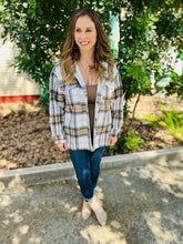 Load image into Gallery viewer, Sherpa Lined Plaid Shacket
