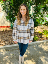 Load image into Gallery viewer, Sherpa Lined Plaid Shacket
