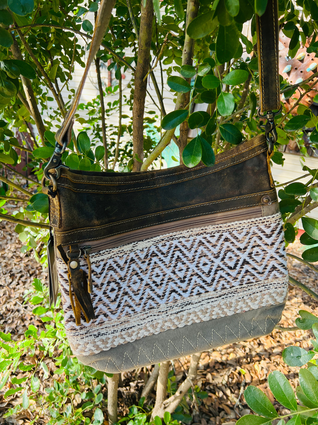 Leather & Lace Shoulder Bag