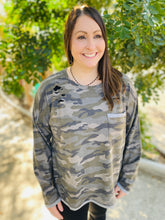 Load image into Gallery viewer, Our Favorite Camo Long Sleeve Pocket Top
