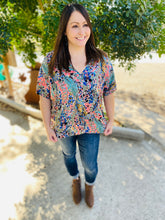 Load image into Gallery viewer, Sage Floral V Neck Top
