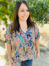 Load image into Gallery viewer, Sage Floral V Neck Top
