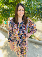 Load image into Gallery viewer, Navy &amp; Peach Floral Dress
