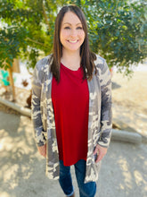 Load image into Gallery viewer, Grey Camouflage Lightweight Cardigan

