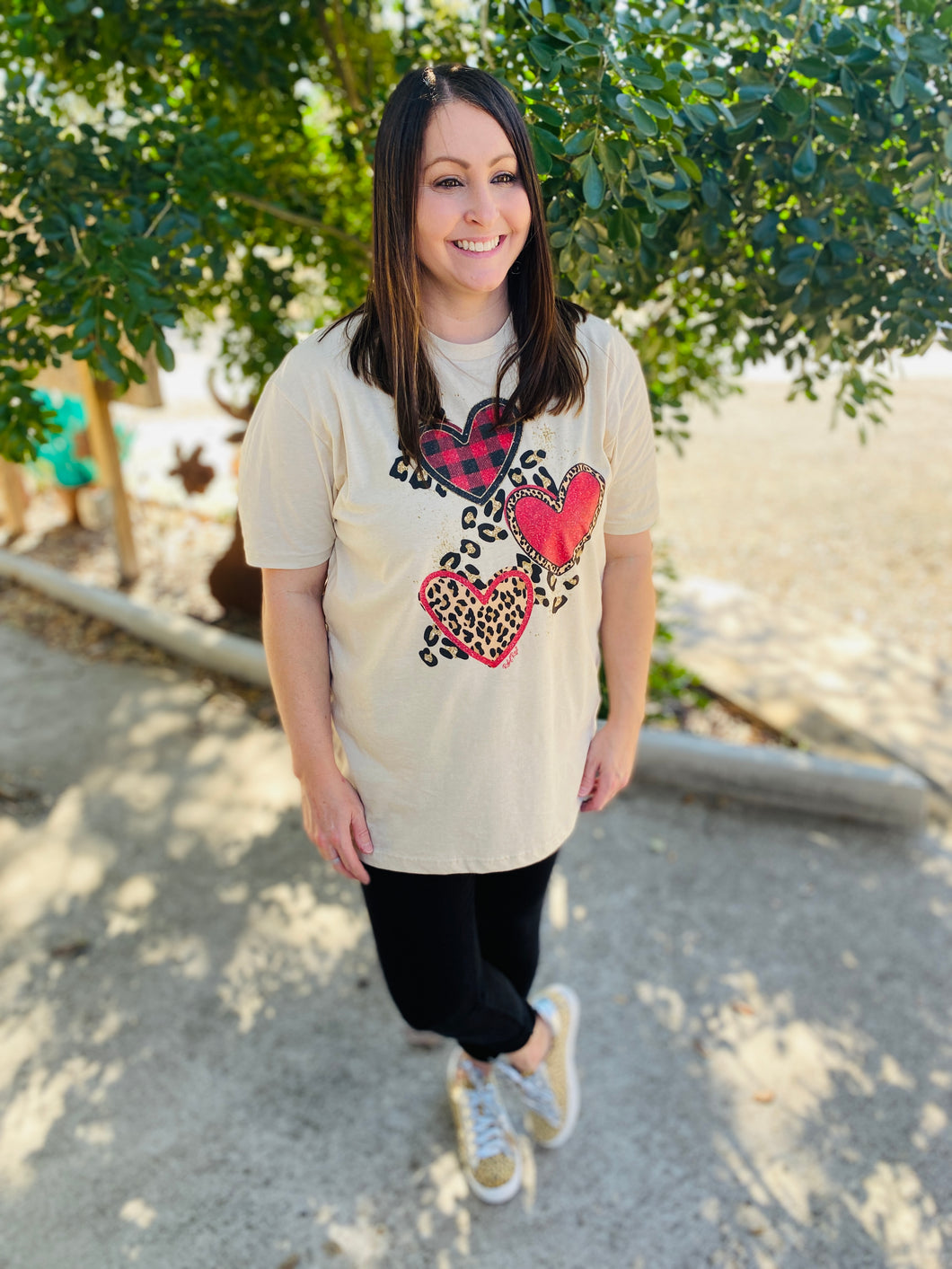 Leopard Heart Valentine Vibes Tee