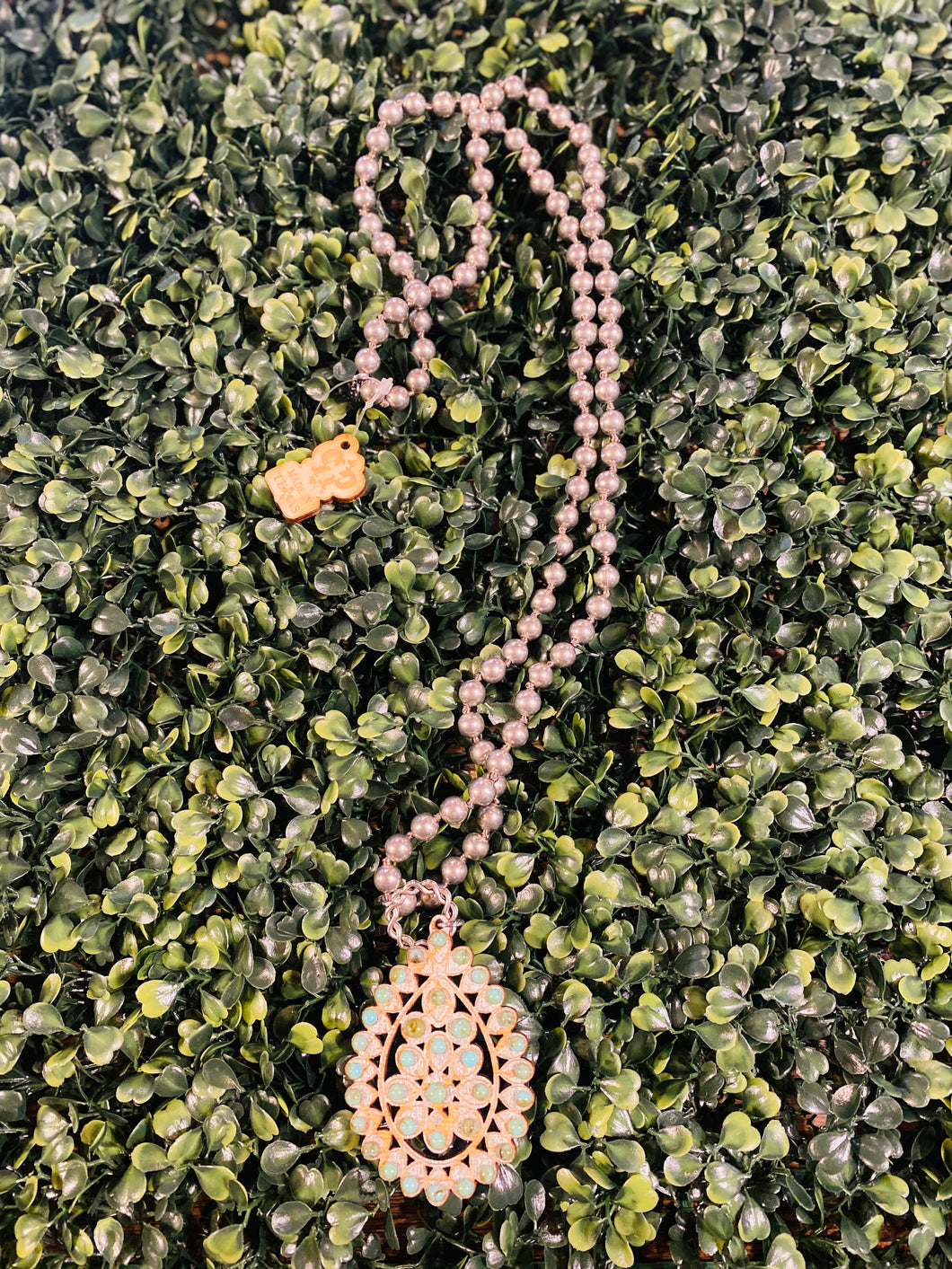 Silver Crackle Santa Fe Teardrop Necklace