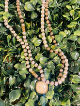 Load image into Gallery viewer, Mauve and Pearl Beaded Long Necklace

