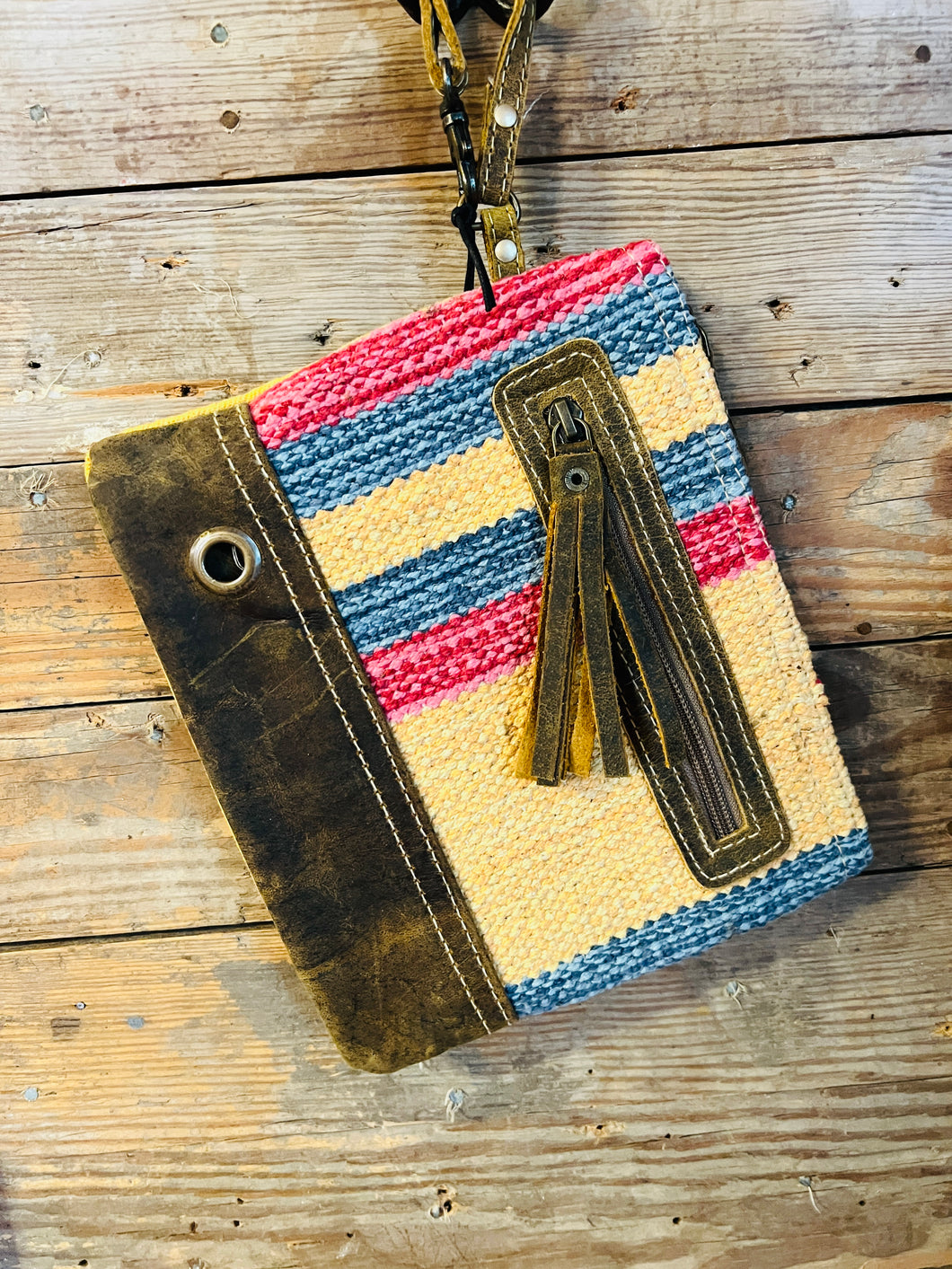 Denim Stripe Pouch
