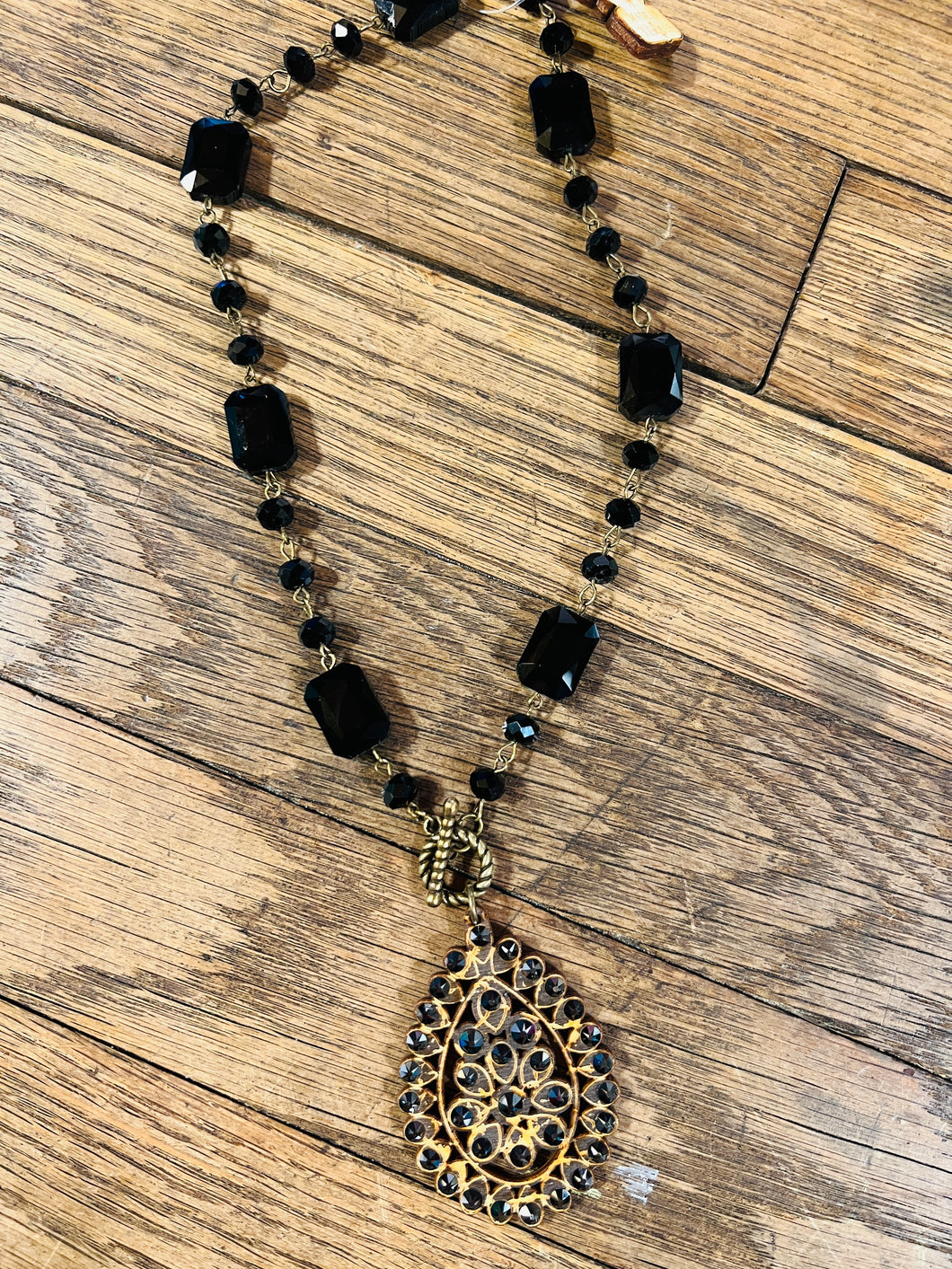 Black Gemstone Santa Fe Necklace
