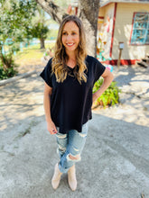 Load image into Gallery viewer, Basic Everyday V Neck Black Blouse
