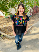 Load image into Gallery viewer, Colorful Embroidered Flower Top
