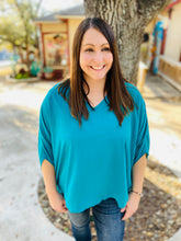 Load image into Gallery viewer, Poncho Style Teal Top
