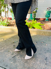 Load image into Gallery viewer, 90&#39;s High Waisted Black Straight Leg Jeans with Slits
