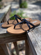 Load image into Gallery viewer, Black Metallic Studded Sandals
