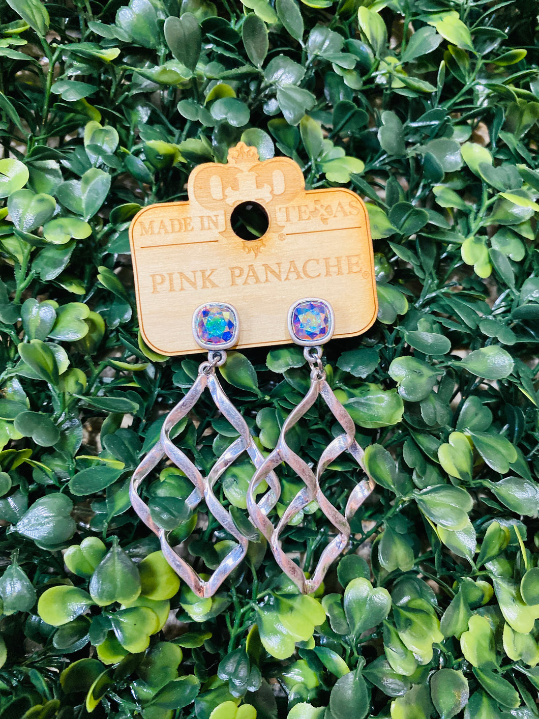 Pink Panache Waffle Weave Earrings