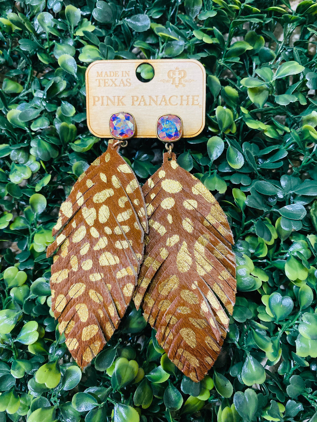 Pink Panache Speckled Leather Earrings