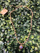 Load image into Gallery viewer, Ball Chain Necklace with Iridescent Cushion Cut Drop

