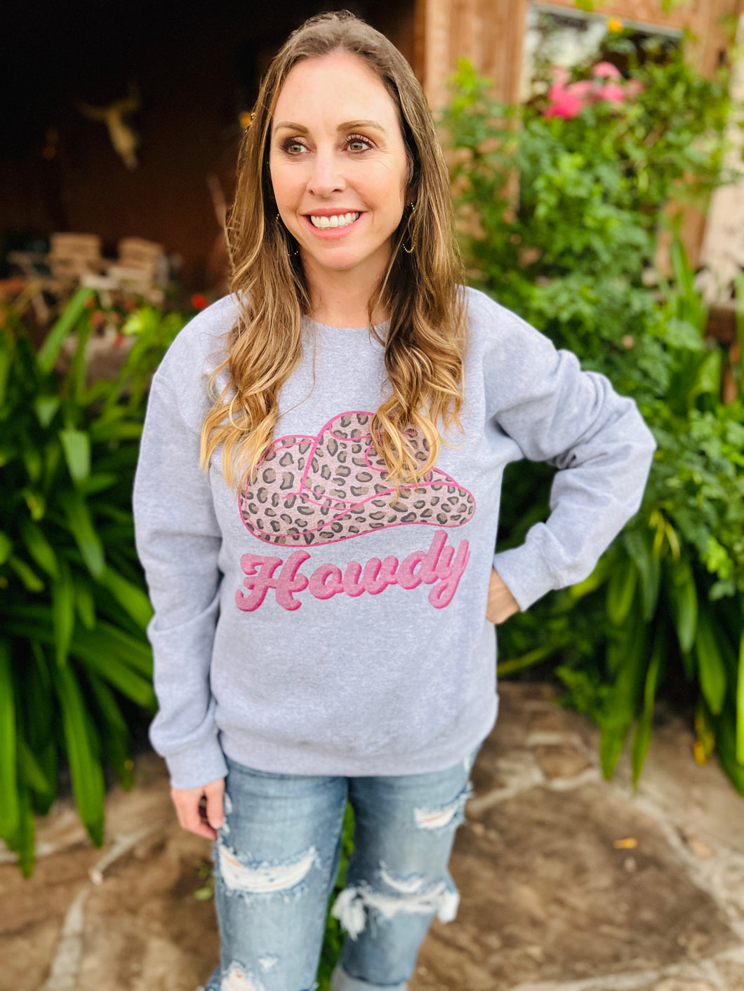 Leopard Howdy Hat Sweatshirt