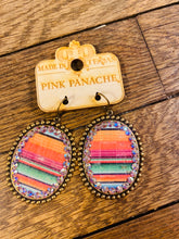 Load image into Gallery viewer, Serape Oval Earring with Iridescent Stones
