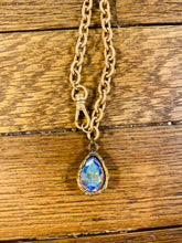 Load image into Gallery viewer, Gold Swivel Chain Necklace with Bronze Pear Drop
