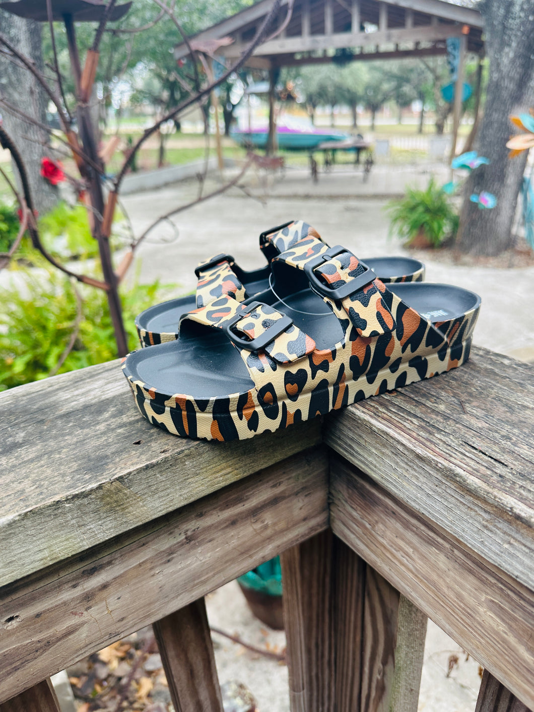 Leopard Platform Sandal