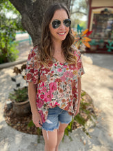 Load image into Gallery viewer, Dusty Florals Babydoll Top
